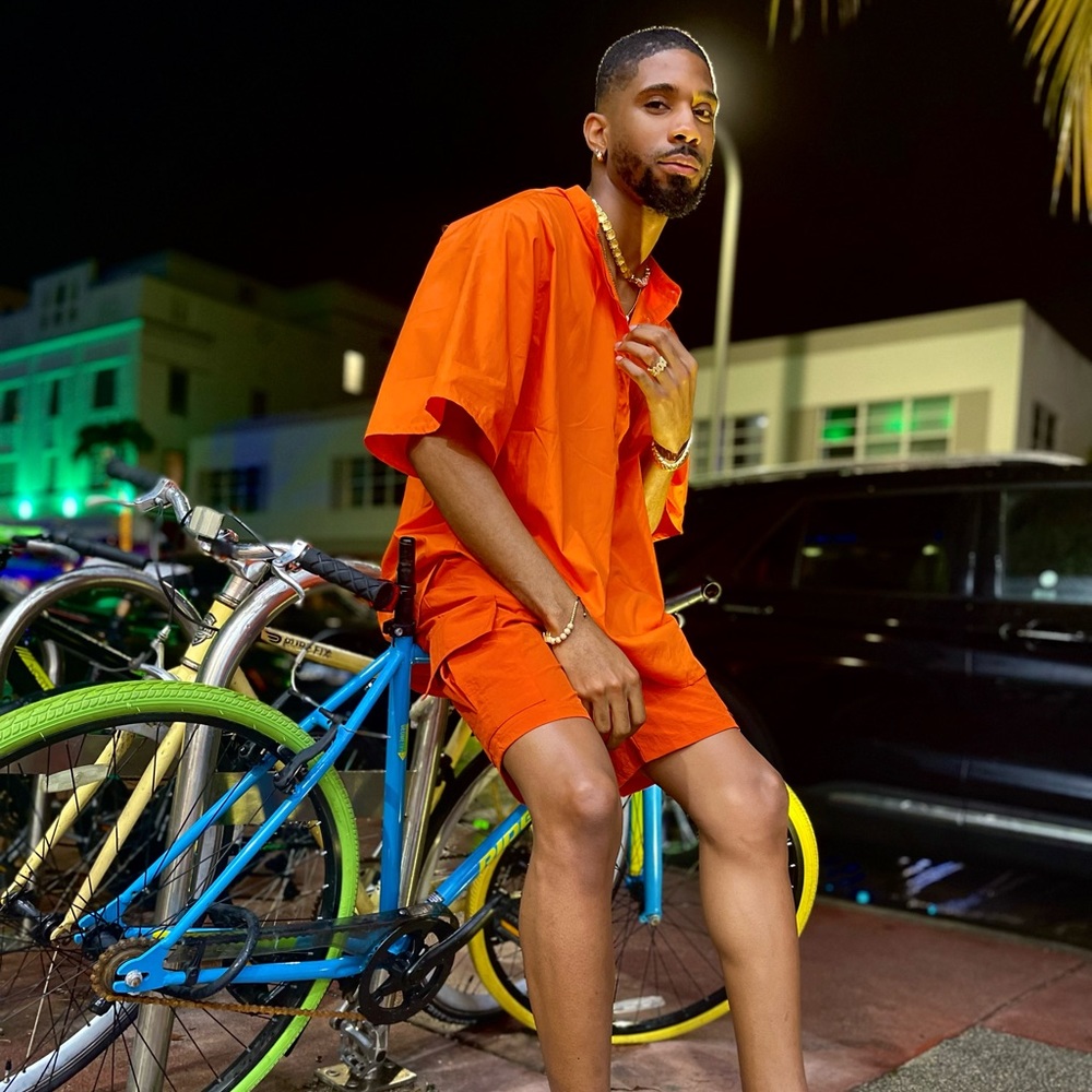 Oversized orange Co-ord Shorts Set Spring/Summer